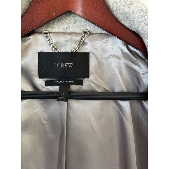 J.Crew Cocoon Coat Italian Stadium-Cloth Wool Blend Gray Size 2 - Picture 5 of 7